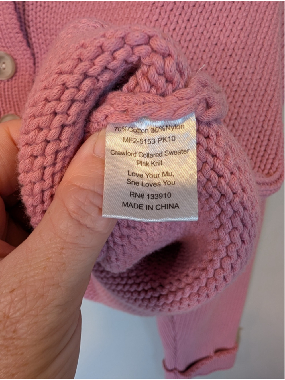 Show Me Your Mumu Crawford Collared Sweater Pink Knit Cropped Medium M Boho - Picture 3 of 6